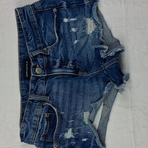 Aeropostale Vintage Low Rise Shorty Distressed Denim Shorts